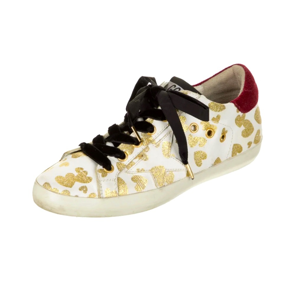 Gentle used Golden Goose gold, red, white